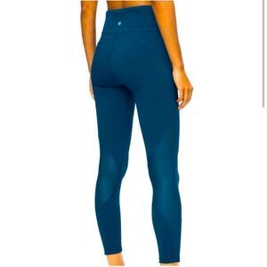 LuLuLemon Always Airy dark teal Blue Leggings, size 2; GREAT CONDITION!